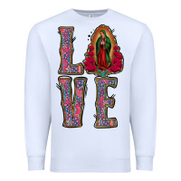 White Love Lady Of Guadalupe Premium Sweatshirt - Jasminsmagicworld