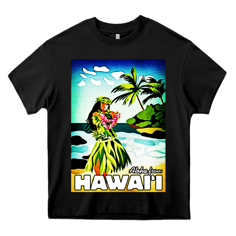 Hawaii Hula Girl Heavy Core Tee by artisFamous | Teevron