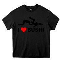 Black i love sushi funny Heavy Core Tee - artisFamous