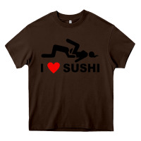 Chocolate Brown i love sushi funny Heavy Core Tee - artisFamous