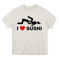 Cream i love sushi funny Heavy Core Tee - artisFamous