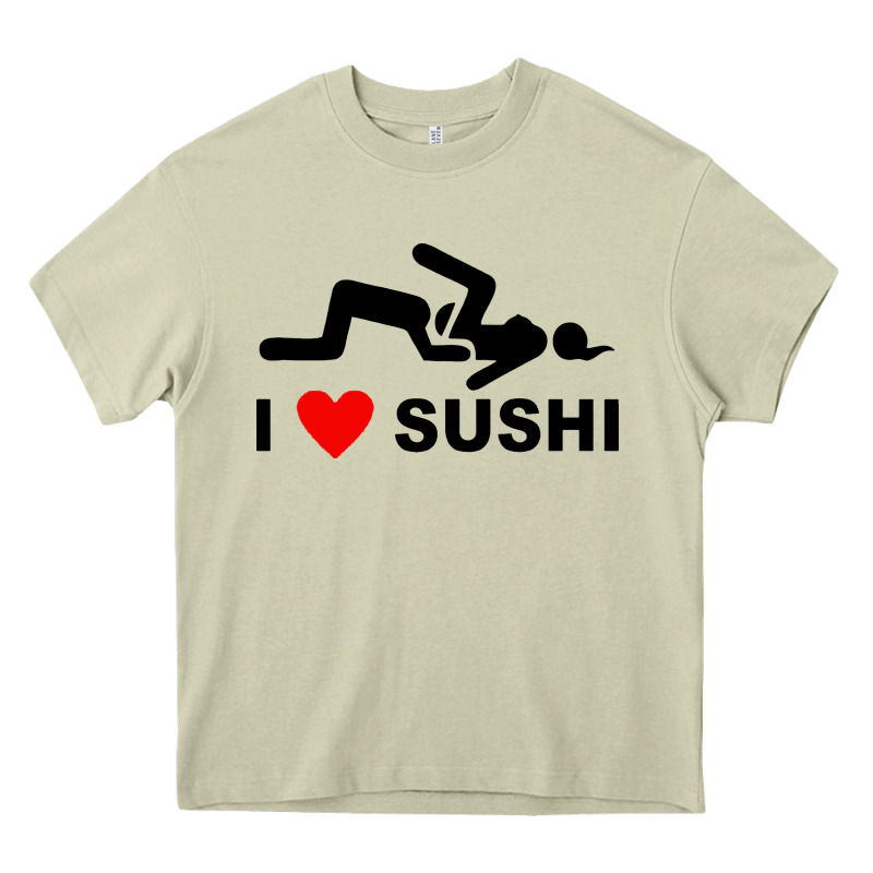 I Love Sushi Funny Heavy Core Tee by artisFamous | Teevron