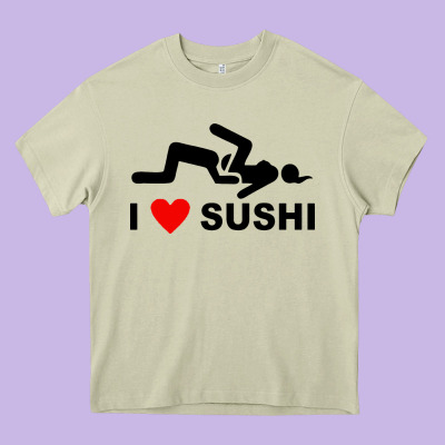 I Love Sushi Funny Heavy Core Tee Designed By Artisfamous