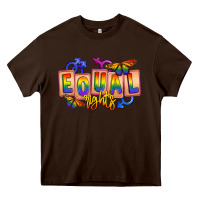 Chocolate Brown Equal rights Heavy Core Tee - FaDigitalArtStudio