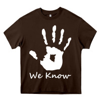 Chocolate Brown skyrim dark brotherhood we know hand novelty kids mens womens t shirt Heavy Core Tee - artisFamous