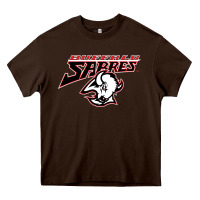 Chocolate Brown old sabers Heavy Core Tee - artisFamous