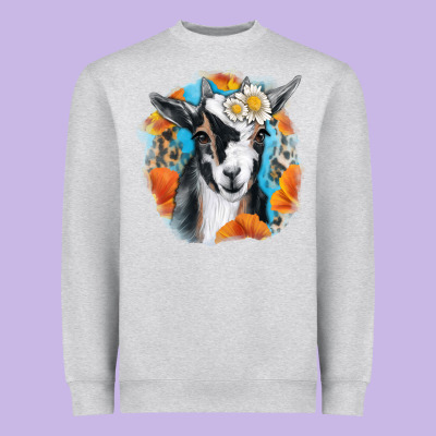 Daisy Goat With Background Heavyweight Sweatshirt Designed By Ranaportraitstore