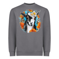 Storm Daisy Goat With Background Heavyweight Sweatshirt - RanaPortraitStore