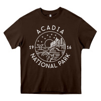 Chocolate Brown a.ca.di.a national park 1916 mai.ne bar harbor t sh Heavy Core Tee - artisFamous