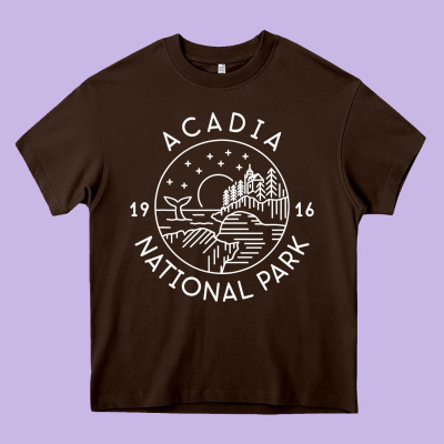 A.ca.di.a National Park 1916 Mai.ne Bar Harbor T Sh Heavy Core Tee Designed By Artisfamous