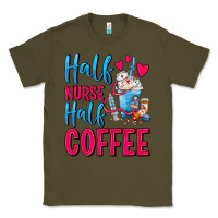 Army Green Half Nurse Half Coffee Classic Tee - FaDigitalArtStudio