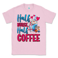Bubblegum Pink Half Nurse Half Coffee Classic Tee - FaDigitalArtStudio