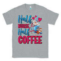 Heather Grey Half Nurse Half Coffee Classic Tee - FaDigitalArtStudio