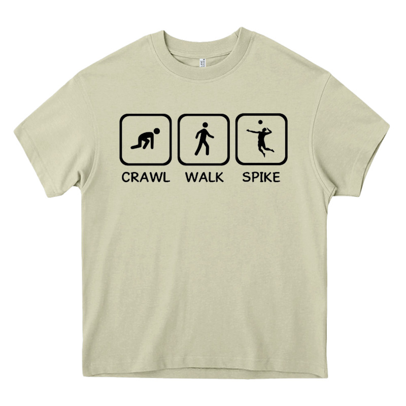 Crawl Walk Spike Volleyball Heavy Core Tee by artisFamous | Teevron