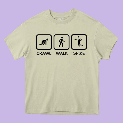 Crawl Walk Spike Volleyball Heavy Core Tee Designed By Artisfamous