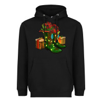 Black cowboy hat with boots christmas Heavyweight Hoodie - RanaPortraitStore