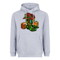 Heather Grey cowboy hat with boots christmas Heavyweight Hoodie - RanaPortraitStore