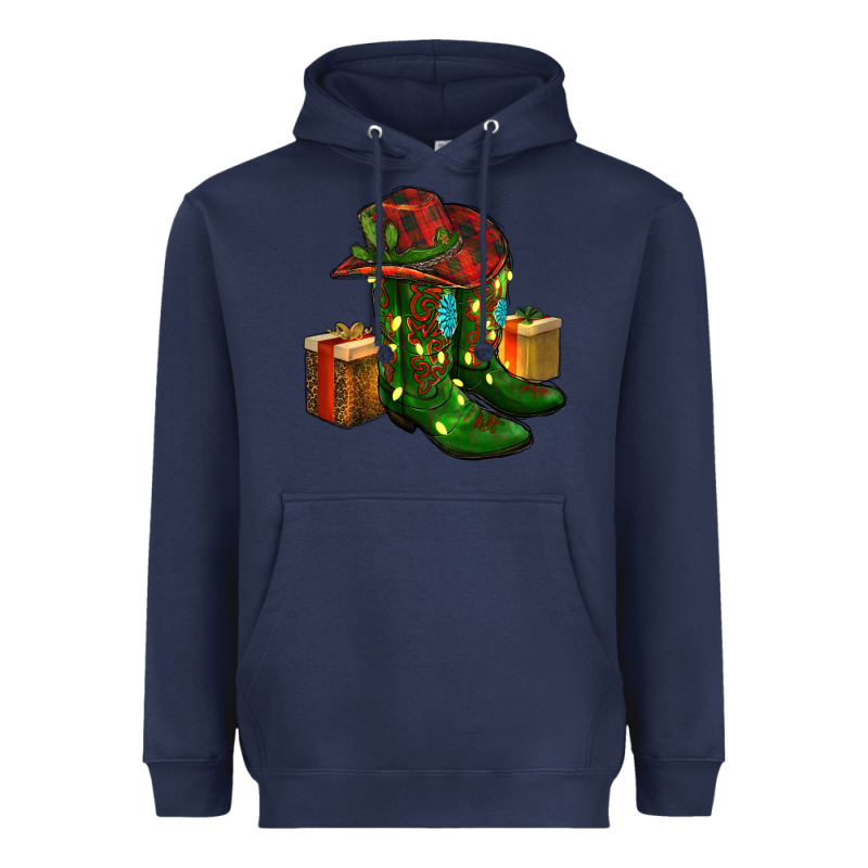 Cowboy Hat With Boots Christmas Heavyweight Hoodie by RanaPortraitStore | Teevron