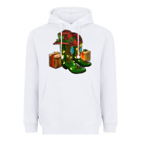 White cowboy hat with boots christmas Heavyweight Hoodie - RanaPortraitStore