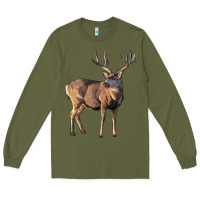 Army Green Mule Buck Deer Long Sleeve Tee - LillyAllenDesigns