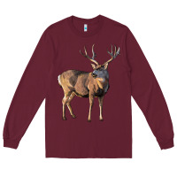 Burgundy Mule Buck Deer Long Sleeve Tee - LillyAllenDesigns
