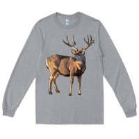 Heather Grey Mule Buck Deer Long Sleeve Tee - LillyAllenDesigns