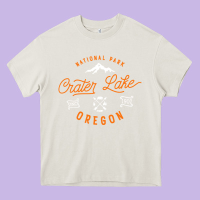 Crater Lake Oregon National Park Vintage Retro Heavy Core Tee Designed By Artisfamous