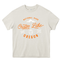 Cream crater lake oregon national park vintage retro Heavy Core Tee - artisFamous