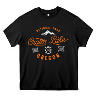 Black crater lake oregon national park vintage retro Heavy Core Tee - artisFamous