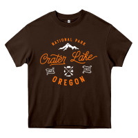 Chocolate Brown crater lake oregon national park vintage retro Heavy Core Tee - artisFamous