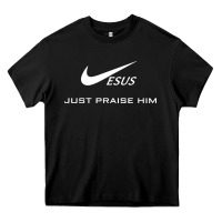 Jesus Just Praise Him Jesus Surfed Christian Heavy Core Tee | Teevron
