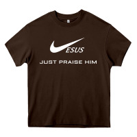 Chocolate Brown jesus just praise him jesus surfed christian Heavy Core Tee - artisFamous