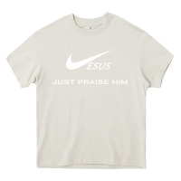 Cream jesus just praise him jesus surfed christian Heavy Core Tee - artisFamous