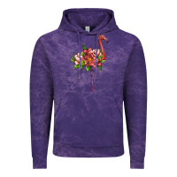 Cloud Purple flamingo with tropical flowers Vintage Hoodie - Artiststas