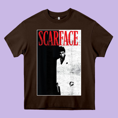 Scarface Distressed Movie Photo Heavy Core Tee Designed By Artisfamous