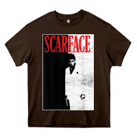 Chocolate Brown scarface distressed movie photo Heavy Core Tee - artisFamous