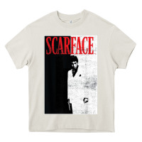 Cream scarface distressed movie photo Heavy Core Tee - artisFamous