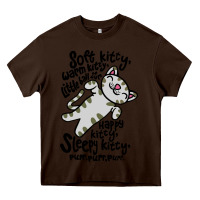 Chocolate Brown soft kitty warm kitty Heavy Core Tee - artisFamous
