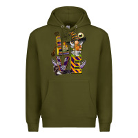 Army Green halloween love gnome Premium Hoodie - BarkalooDesign