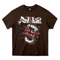 Chocolate Brown asking alexandria flag Heavy Core Tee - artisFamous