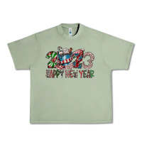 Oil Green 2023 Happy New Year Urban Heavy Tee - CowhideDigitalArt