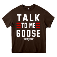 Chocolate Brown top gun talk to me goose distressed Heavy Core Tee - artisFamous