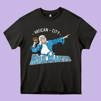 Vatican City Hailmarys Heavy Core Tee Designed By Artisfamous