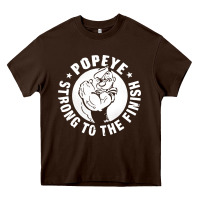 Chocolate Brown strong to the finish Heavy Core Tee - artisFamous