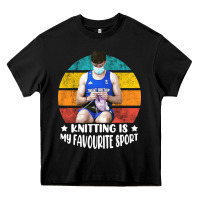 Black tom daley knitting is my favourite sport  3 Heavy Core Tee - artisFamous