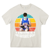 Cream tom daley knitting is my favourite sport  3 Heavy Core Tee - artisFamous