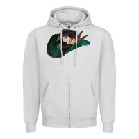 Dove Grey cowhide flowers cowboy hat Zipper Hoodie - Jasminsmagicworld