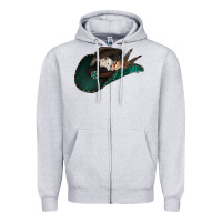 Heather Grey cowhide flowers cowboy hat Zipper Hoodie - Jasminsmagicworld
