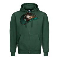 Sports Green cowhide flowers cowboy hat Zipper Hoodie - Jasminsmagicworld