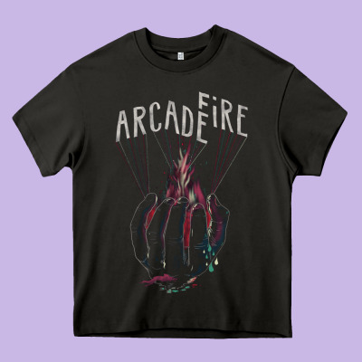 Arcade Fire Hand Heavy Core Tee Designed By Artisfamous